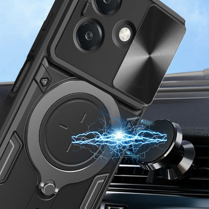 CD Texture Sliding Camshield Magnetic Holder Phone Case, For OPPO A3x 5G India / A3x 4G, For OPPO Reno12 F 5G Global, For OPPO A3 Pro 5G India, For OPPO Reno12 Pro 5G Global