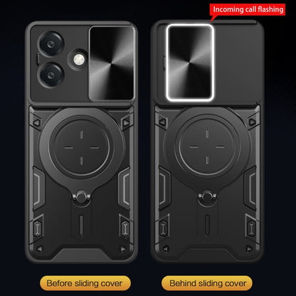 CD Texture Sliding Camshield Magnetic Holder Phone Case, For OPPO A3x 5G India / A3x 4G, For OPPO Reno12 F 5G Global, For OPPO A3 Pro 5G India, For OPPO Reno12 Pro 5G Global