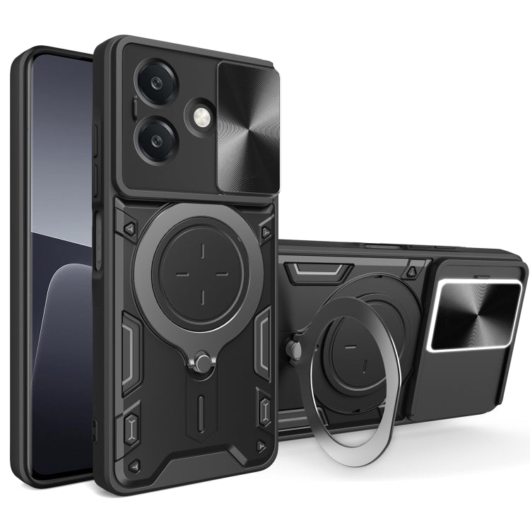 CD Texture Sliding Camshield Magnetic Holder Phone Case, For OPPO A3x 5G India / A3x 4G, For OPPO Reno12 F 5G Global, For OPPO A3 Pro 5G India, For OPPO Reno12 Pro 5G Global