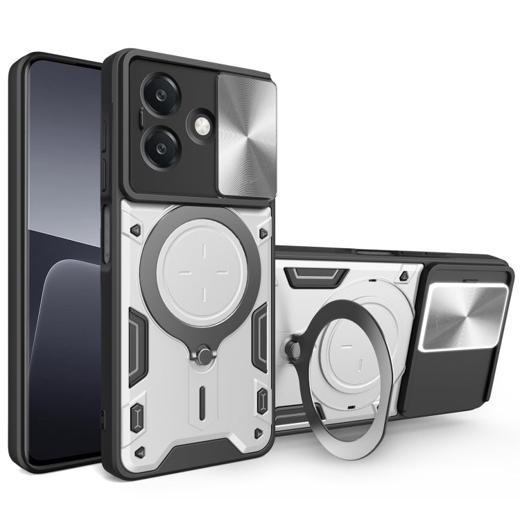 CD Texture Sliding Camshield Magnetic Holder Phone Case, For OPPO A3x 5G India / A3x 4G, For OPPO Reno12 F 5G Global, For OPPO A3 Pro 5G India, For OPPO Reno12 Pro 5G Global