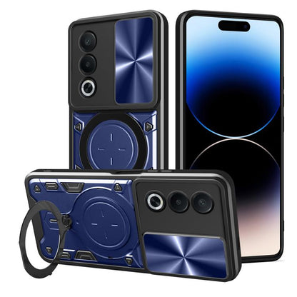 CD Texture Sliding Camshield Magnetic Holder Phone Case, For OPPO A3x 5G India / A3x 4G, For OPPO Reno12 F 5G Global, For OPPO A3 Pro 5G India, For OPPO Reno12 Pro 5G Global