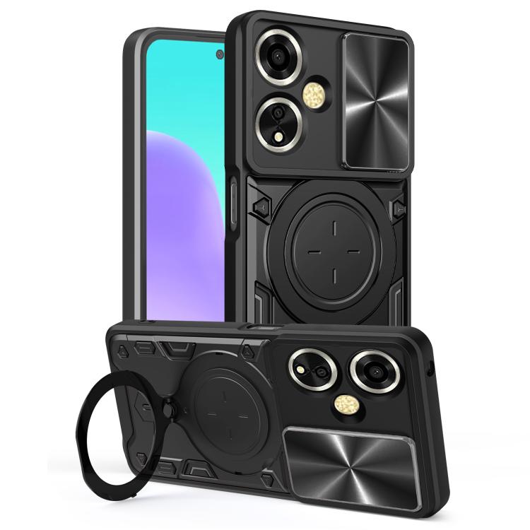 CD Texture Sliding Camshield Magnetic Holder Phone Case, For OPPO Reno14 F 5G Global, For OPPO A5 5G Global / A5x 5G, For OPPO Reno14 5G Global, For OPPO A59 5G Global
