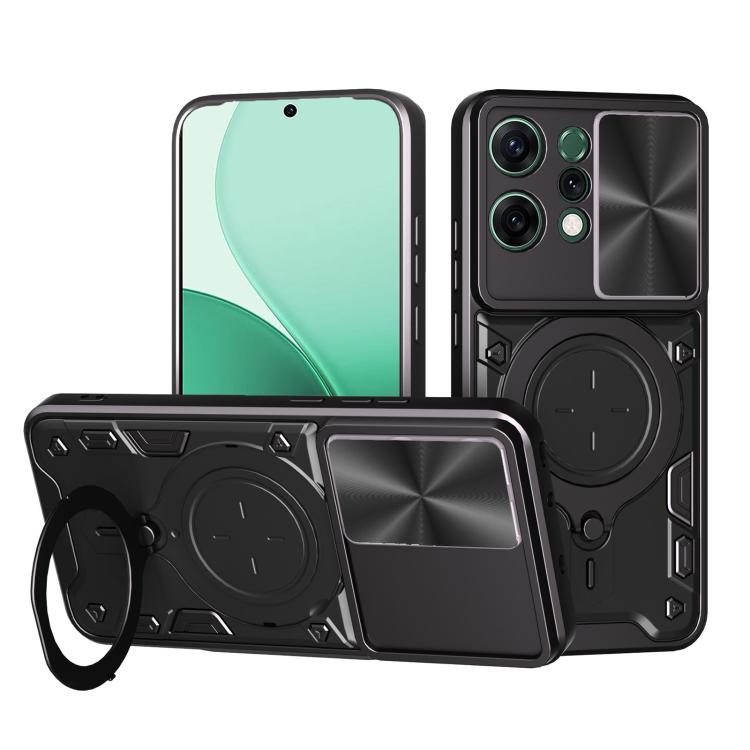 CD Texture Sliding Camshield Magnetic Holder Phone Case, For OPPO Reno14 F 5G Global, For OPPO A5 5G Global / A5x 5G, For OPPO Reno14 5G Global, For OPPO A59 5G Global