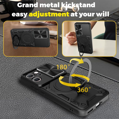 CD Texture Sliding Camshield Magnetic Holder Phone Case, For OPPO Reno14 F 5G Global, For OPPO A5 5G Global / A5x 5G, For OPPO Reno14 5G Global, For OPPO A59 5G Global