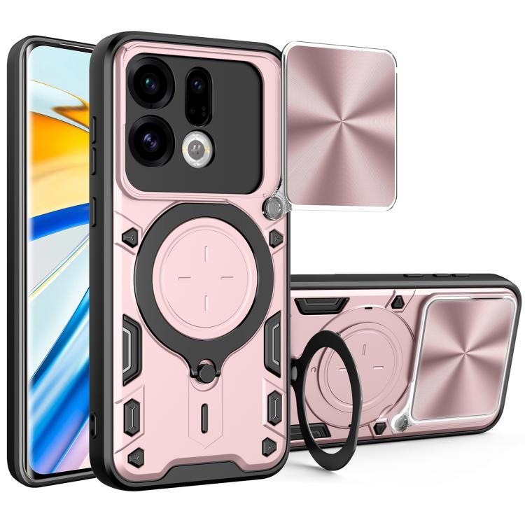 CD Texture Sliding Camshield Magnetic Holder Phone Case, For OPPO Reno16 F 5G, For OPPO Find X9 Ultra, For OPPO Find X9, For OPPO Find X9 Pro