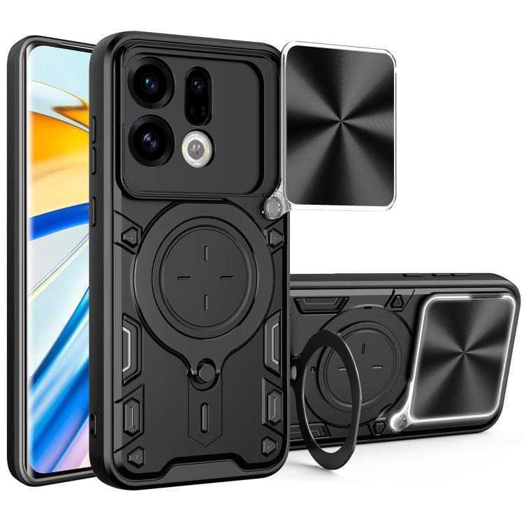 CD Texture Sliding Camshield Magnetic Holder Phone Case, For OPPO Reno16 F 5G, For OPPO Find X9 Ultra, For OPPO Find X9, For OPPO Find X9 Pro
