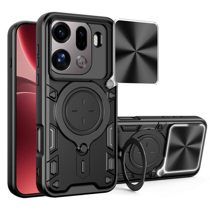 CD Texture Sliding Camshield Magnetic Holder Phone Case, For OPPO Reno16 F 5G, For OPPO Find X9 Ultra, For OPPO Find X9, For OPPO Find X9 Pro