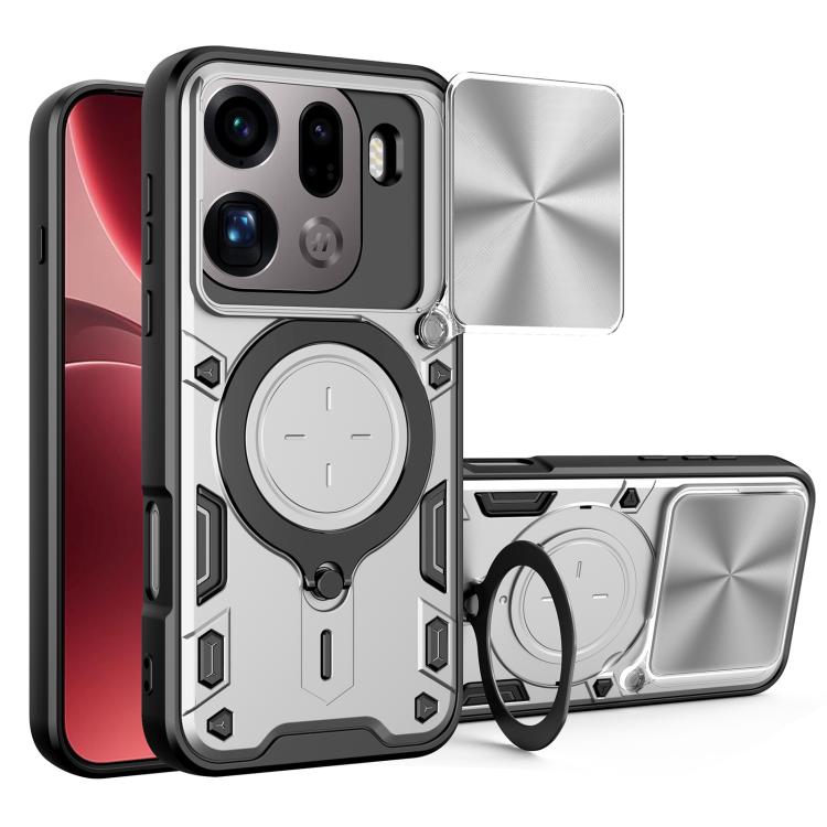 CD Texture Sliding Camshield Magnetic Holder Phone Case, For OPPO Reno16 F 5G, For OPPO Find X9 Ultra, For OPPO Find X9, For OPPO Find X9 Pro