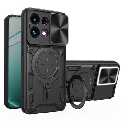 CD Texture Sliding Camshield Magnetic Holder Phone Case, For OPPO Reno16 F 5G, For OPPO Find X9 Ultra, For OPPO Find X9, For OPPO Find X9 Pro