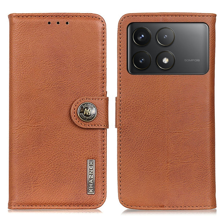 KHAZNEH Cowhide Texture Flip Leather Phone Case, For Xiaomi Poco F6 / Redmi Turbo 3, For Xiaomi Poco F6 Pro, For Xiaomi Redmi K70 5G / K70 Pro 5G, For Xiaomi Redmi Note 13 Pro 4G/Poco M6 Pro 4G, For Xiaomi Redmi 13C, For Xiaomi Redmi Note 13 4G
