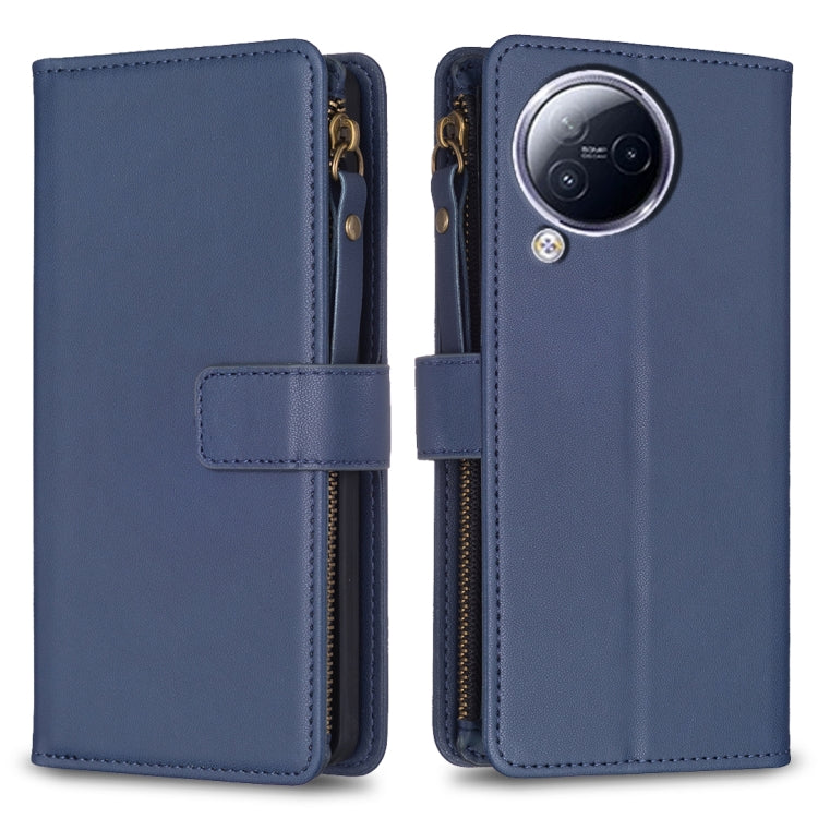 9 Card Slots Zipper Wallet Leather Flip Phone Case, For Xiaomi Poco F5 5G, For Xiaomi Redmi Note 12S 4G, For Xiaomi Redmi Note 12 4G, For Xiaomi Civi 3 5G