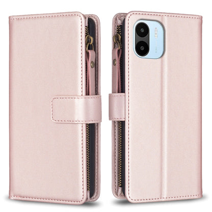 9 Card Slots Zipper Wallet Leather Flip Phone Case, For Xiaomi Redmi A1 / A2, For Xiaomi Redmi Note 12 Pro+ 5G Global, For Xiaomi Redmi Note 12 Pro, For Xiaomi Redmi Note 12 5G