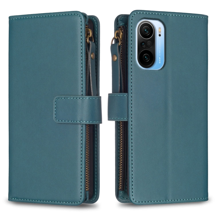 9 Card Slots Zipper Wallet Leather Flip Phone Case, For Xiaomi Redmi Note 10 Pro, For Xiaomi Redmi Note 10, For Xiaomi Redmi K40 / K40 Pro, For Xiaomi Poco M3