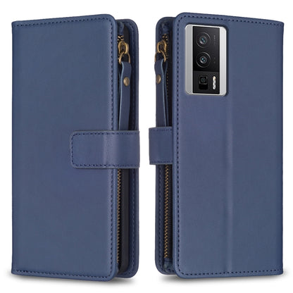 9 Card Slots Zipper Wallet Leather Flip Phone Case, For Xiaomi Redmi 12C, For Xiaomi 13 Lite, For Xiaomi Redmi K60 / K60 Pro, For Xiaomi 13 Pro