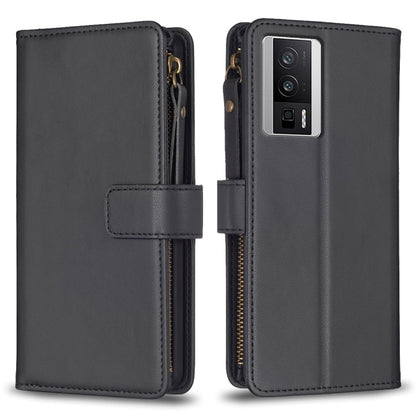 9 Card Slots Zipper Wallet Leather Flip Phone Case, For Xiaomi Redmi 12C, For Xiaomi 13 Lite, For Xiaomi Redmi K60 / K60 Pro, For Xiaomi 13 Pro