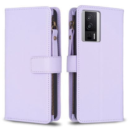 9 Card Slots Zipper Wallet Leather Flip Phone Case, For Xiaomi Redmi 12C, For Xiaomi 13 Lite, For Xiaomi Redmi K60 / K60 Pro, For Xiaomi 13 Pro