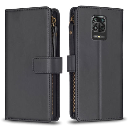 9 Card Slots Zipper Wallet Leather Flip Phone Case, For Xiaomi Redmi Note 9, For Xiaomi Redmi Note 9 Pro Max