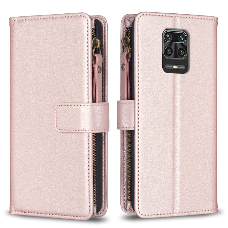 9 Card Slots Zipper Wallet Leather Flip Phone Case, For Xiaomi Redmi Note 9, For Xiaomi Redmi Note 9 Pro Max