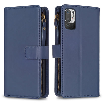 9 Card Slots Zipper Wallet Leather Flip Phone Case, For Xiaomi Mi 11T / 11T Pro, For Xiaomi Redmi 10, For Xiaomi Mi 11 Lite, For Xiaomi Redmi Note 10 5G