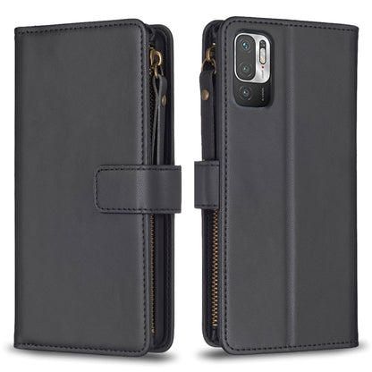 9 Card Slots Zipper Wallet Leather Flip Phone Case, For Xiaomi Mi 11T / 11T Pro, For Xiaomi Redmi 10, For Xiaomi Mi 11 Lite, For Xiaomi Redmi Note 10 5G