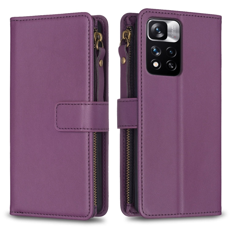 9 Card Slots Zipper Wallet Leather Flip Phone Case, For Xiaomi Redmi 10C, For Xiaomi 12 Pro, For Xiaomi 12, For Xiaomi Redmi Note 11 Pro