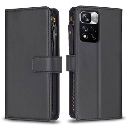 9 Card Slots Zipper Wallet Leather Flip Phone Case, For Xiaomi Redmi 10C, For Xiaomi 12 Pro, For Xiaomi 12, For Xiaomi Redmi Note 11 Pro