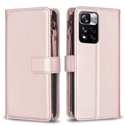 9 Card Slots Zipper Wallet Leather Flip Phone Case, For Xiaomi Redmi 10C, For Xiaomi 12 Pro, For Xiaomi 12, For Xiaomi Redmi Note 11 Pro