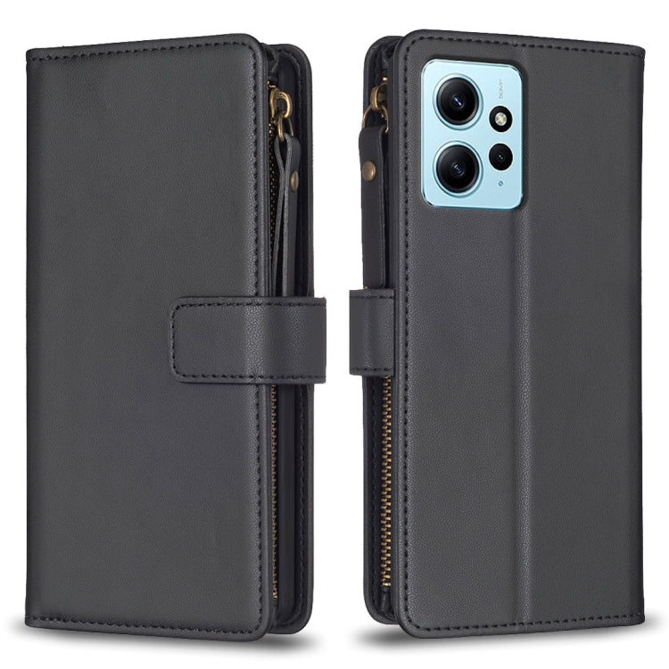 9 Card Slots Zipper Wallet Leather Flip Phone Case, For Xiaomi Poco F5 5G, For Xiaomi Redmi Note 12S 4G, For Xiaomi Redmi Note 12 4G, For Xiaomi Civi 3 5G