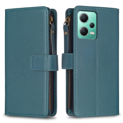 9 Card Slots Zipper Wallet Leather Flip Phone Case, For Xiaomi Redmi A1 / A2, For Xiaomi Redmi Note 12 Pro+ 5G Global, For Xiaomi Redmi Note 12 Pro, For Xiaomi Redmi Note 12 5G