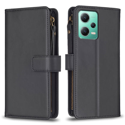 9 Card Slots Zipper Wallet Leather Flip Phone Case, For Xiaomi Redmi A1 / A2, For Xiaomi Redmi Note 12 Pro+ 5G Global, For Xiaomi Redmi Note 12 Pro, For Xiaomi Redmi Note 12 5G