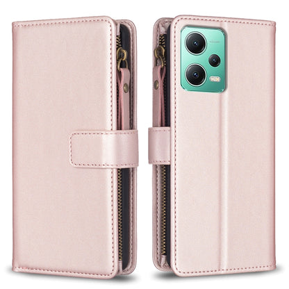 9 Card Slots Zipper Wallet Leather Flip Phone Case, For Xiaomi Redmi A1 / A2, For Xiaomi Redmi Note 12 Pro+ 5G Global, For Xiaomi Redmi Note 12 Pro, For Xiaomi Redmi Note 12 5G
