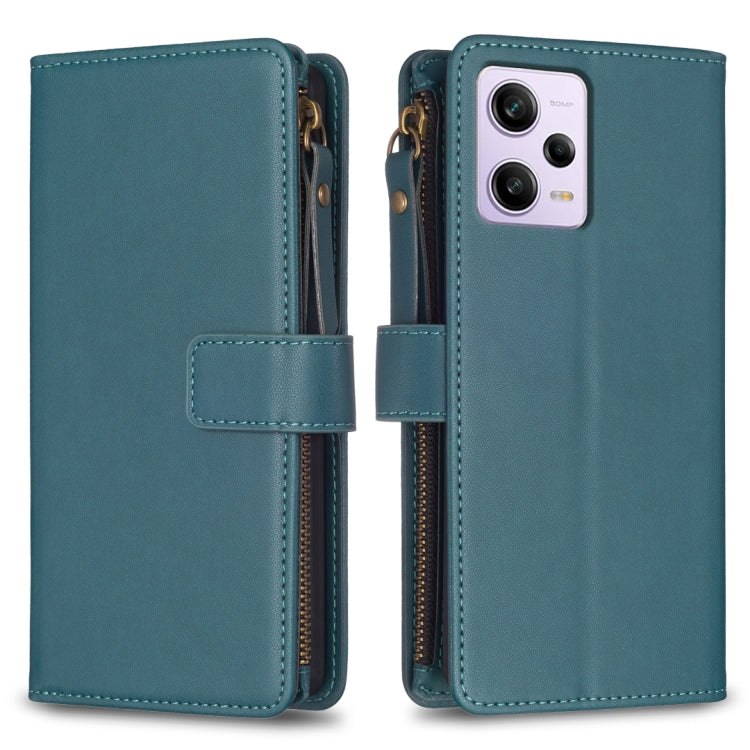 9 Card Slots Zipper Wallet Leather Flip Phone Case, For Xiaomi Redmi A1 / A2, For Xiaomi Redmi Note 12 Pro+ 5G Global, For Xiaomi Redmi Note 12 Pro, For Xiaomi Redmi Note 12 5G