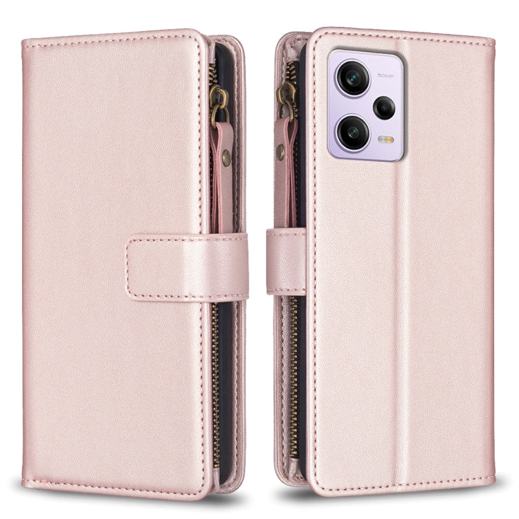 9 Card Slots Zipper Wallet Leather Flip Phone Case, For Xiaomi Redmi A1 / A2, For Xiaomi Redmi Note 12 Pro+ 5G Global, For Xiaomi Redmi Note 12 Pro, For Xiaomi Redmi Note 12 5G
