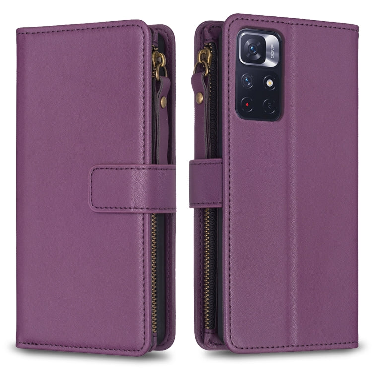 9 Card Slots Zipper Wallet Leather Flip Phone Case, For Xiaomi Poco F5 5G, For Xiaomi Redmi Note 12S 4G, For Xiaomi Redmi Note 12 4G, For Xiaomi Civi 3 5G