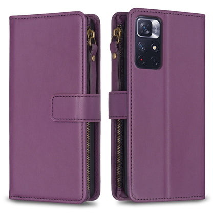 9 Card Slots Zipper Wallet Leather Flip Phone Case, For Xiaomi Poco F5 5G, For Xiaomi Redmi Note 12S 4G, For Xiaomi Redmi Note 12 4G, For Xiaomi Civi 3 5G