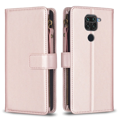9 Card Slots Zipper Wallet Leather Flip Phone Case, For Xiaomi Redmi Note 9, For Xiaomi Redmi Note 9 Pro Max