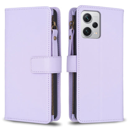 9 Card Slots Zipper Wallet Leather Flip Phone Case, For Xiaomi Redmi A1 / A2, For Xiaomi Redmi Note 12 Pro+ 5G Global, For Xiaomi Redmi Note 12 Pro, For Xiaomi Redmi Note 12 5G