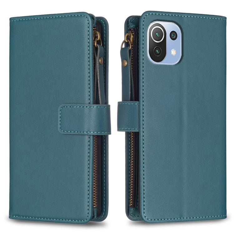9 Card Slots Zipper Wallet Leather Flip Phone Case, For Xiaomi Mi 11T / 11T Pro, For Xiaomi Redmi 10, For Xiaomi Mi 11 Lite, For Xiaomi Redmi Note 10 5G
