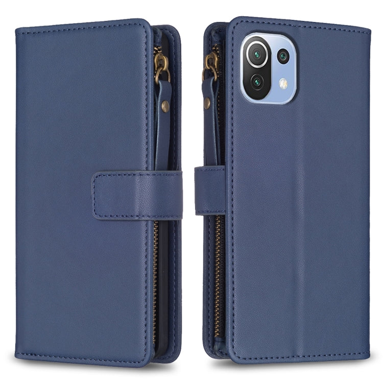 9 Card Slots Zipper Wallet Leather Flip Phone Case, For Xiaomi Mi 11T / 11T Pro, For Xiaomi Redmi 10, For Xiaomi Mi 11 Lite, For Xiaomi Redmi Note 10 5G