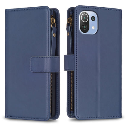 9 Card Slots Zipper Wallet Leather Flip Phone Case, For Xiaomi Mi 11T / 11T Pro, For Xiaomi Redmi 10, For Xiaomi Mi 11 Lite, For Xiaomi Redmi Note 10 5G