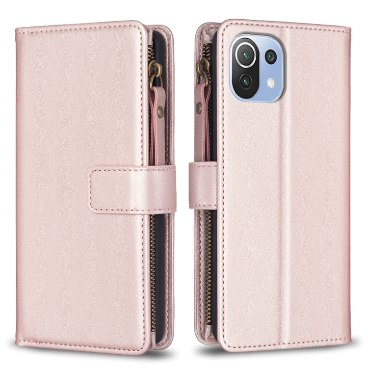 9 Card Slots Zipper Wallet Leather Flip Phone Case, For Xiaomi Mi 11T / 11T Pro, For Xiaomi Redmi 10, For Xiaomi Mi 11 Lite, For Xiaomi Redmi Note 10 5G