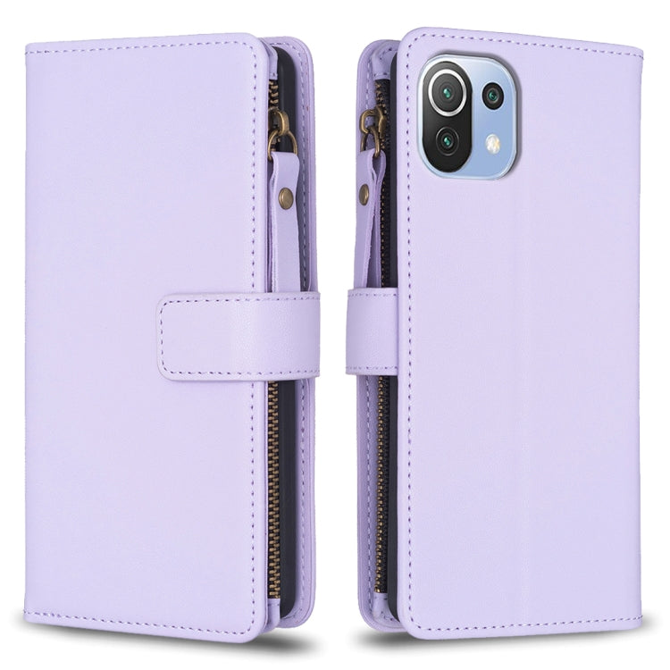 9 Card Slots Zipper Wallet Leather Flip Phone Case, For Xiaomi Mi 11T / 11T Pro, For Xiaomi Redmi 10, For Xiaomi Mi 11 Lite, For Xiaomi Redmi Note 10 5G