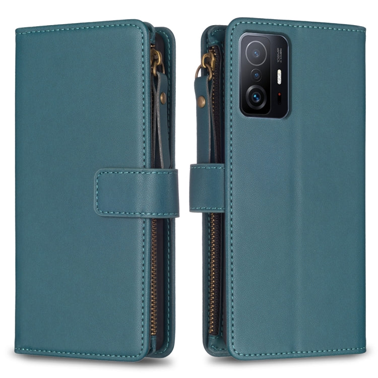 9 Card Slots Zipper Wallet Leather Flip Phone Case, For Xiaomi Mi 11T / 11T Pro, For Xiaomi Redmi 10, For Xiaomi Mi 11 Lite, For Xiaomi Redmi Note 10 5G