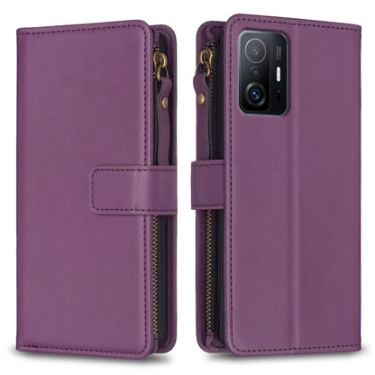 9 Card Slots Zipper Wallet Leather Flip Phone Case, For Xiaomi Mi 11T / 11T Pro, For Xiaomi Redmi 10, For Xiaomi Mi 11 Lite, For Xiaomi Redmi Note 10 5G