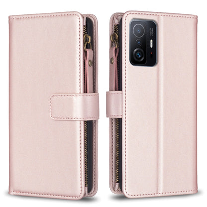 9 Card Slots Zipper Wallet Leather Flip Phone Case, For Xiaomi Mi 11T / 11T Pro, For Xiaomi Redmi 10, For Xiaomi Mi 11 Lite, For Xiaomi Redmi Note 10 5G