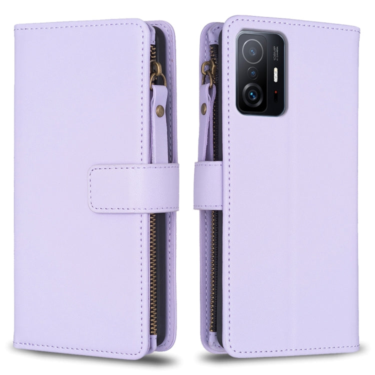 9 Card Slots Zipper Wallet Leather Flip Phone Case, For Xiaomi Mi 11T / 11T Pro, For Xiaomi Redmi 10, For Xiaomi Mi 11 Lite, For Xiaomi Redmi Note 10 5G