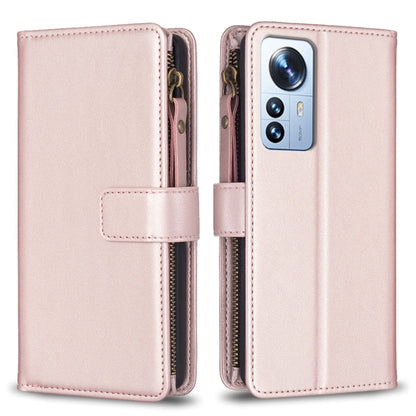 9 Card Slots Zipper Wallet Leather Flip Phone Case, For Xiaomi Redmi 10C, For Xiaomi 12 Pro, For Xiaomi 12, For Xiaomi Redmi Note 11 Pro