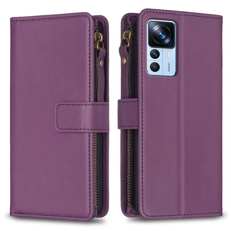 9 Card Slots Zipper Wallet Leather Flip Phone Case, For Xiaomi 13, For Xiaomi 12T / 12T Pro, For Xiaomi 12 Lite, For Xiaomi Redmi 10 5G