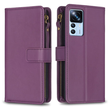 9 Card Slots Zipper Wallet Leather Flip Phone Case, For Xiaomi 13, For Xiaomi 12T / 12T Pro, For Xiaomi 12 Lite, For Xiaomi Redmi 10 5G