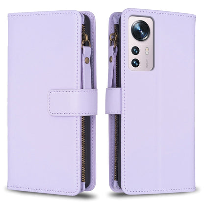 9 Card Slots Zipper Wallet Leather Flip Phone Case, For Xiaomi Redmi 10C, For Xiaomi 12 Pro, For Xiaomi 12, For Xiaomi Redmi Note 11 Pro